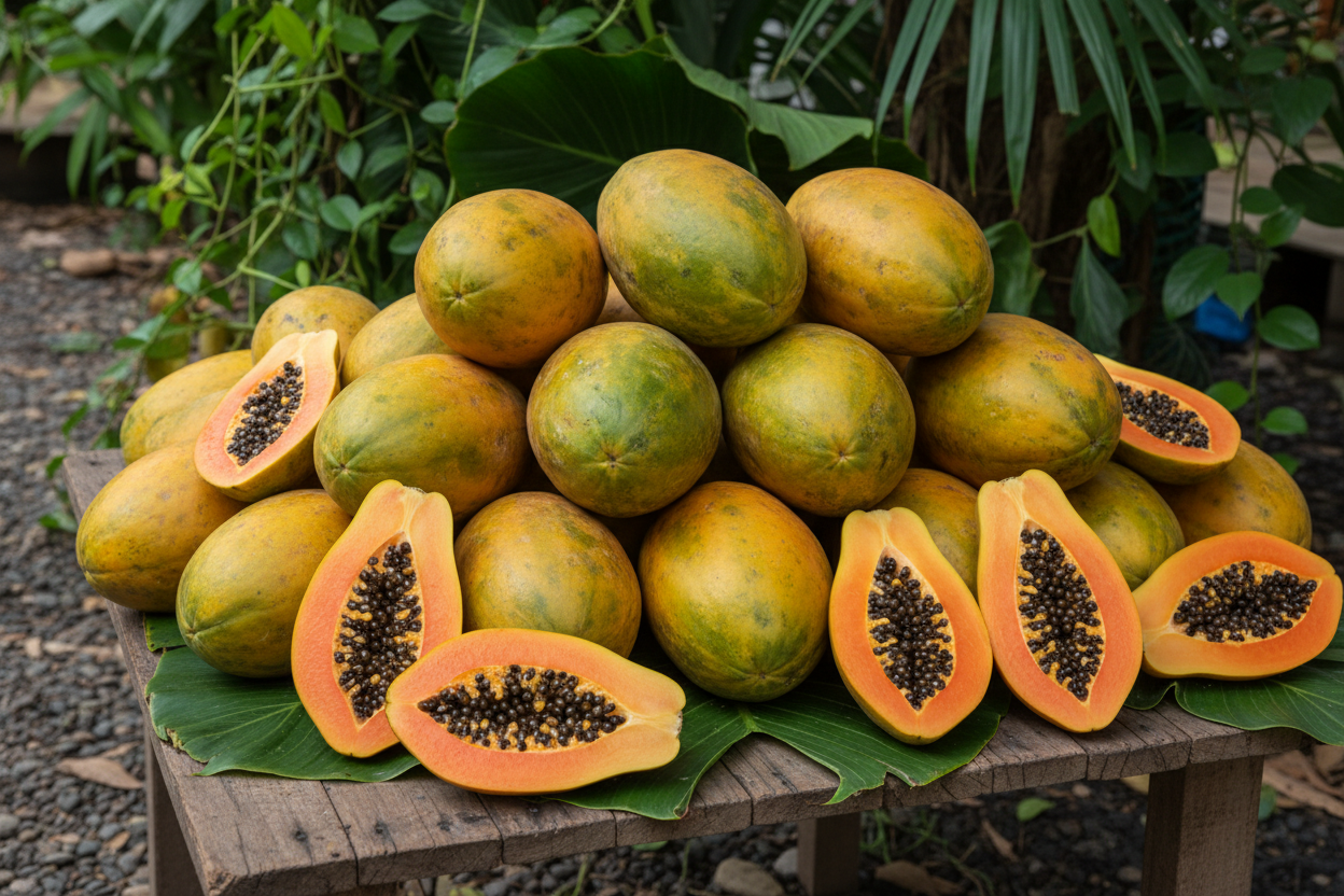A LOT OF NATURAL REAL PAPAYAS 